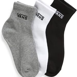 Vans, Women's Half Crew Socks, 3 Pair Pack | 6.5-10, Assorted (Black/Grey/White)