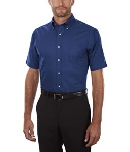 van heusen men’s short sleeve oxford dress shirt, english blue, x-large