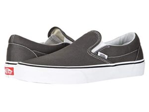 vans men’s classic slip-on core, charcoal/white, size 10.5