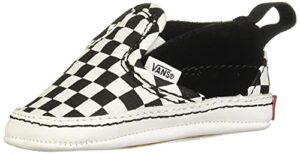 vans infant checker slip-on black/true white crib size 4