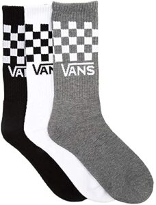 vans | classic check crew-socks, assorted, large (9.5-13)