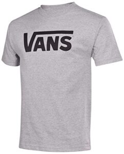 vans men classic logo t-shirt (l, athletic grey/black)