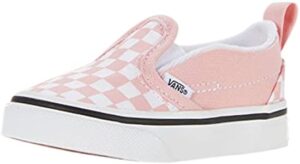 vans slip-on v (checkerboard) powder pink/true white size toddler size 4