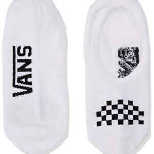 Vans Womens Girls Basic Canoodle No Show Socks (Shoe Size 7-10, White/Black Check)