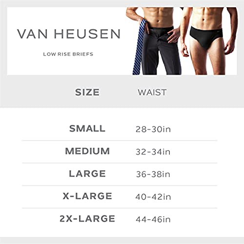 Van Heusen Men's Underwear - Low Rise Briefs with Contour Pouch (10 Pack), Size Large, Black/Grey/Maroon Print/Charcoal