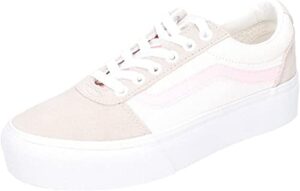 vans unisex ward platform sneaker – lace up closure style – color block beige 8