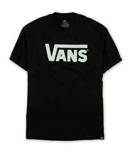 vans men classic logo t-shirt (l, black/white)