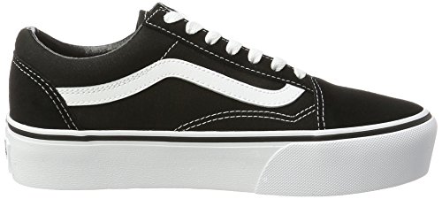 Vans Women's Old Skool Platform Trainers, (Black/White Y28), 8.5 UK 42.5 EU