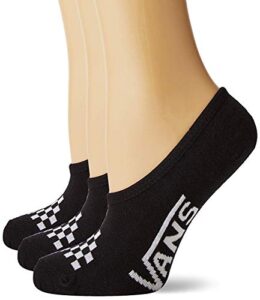 vans – canoodle super no-show socks – 3 pair pack, black/white (7-10)
