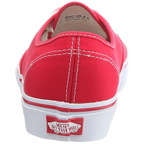 Vans Women's Authentic(tm) Core Classics, Red/White/Red, 7.5 Women/6 Men