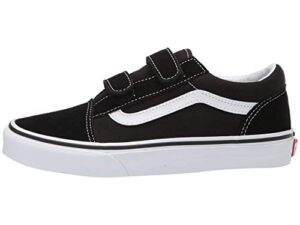 vans junior’s old skool v, black/true white, size 7 big kid