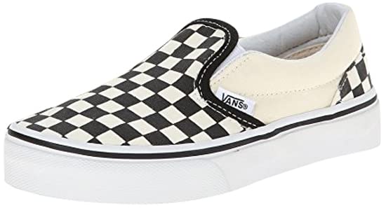 Vans Kids Unisex Classic Slip On, (Checkerboard) Black/White, Size 11 Little Kid