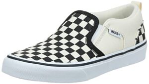 vans yt asher trainers, multicolour checkers black natural ipd, 5 us unisex big kid