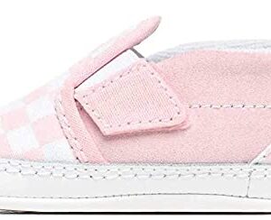 Vans, Infant Slip-On V Crib Sneakers (2, Pink/True White Checkerboard)