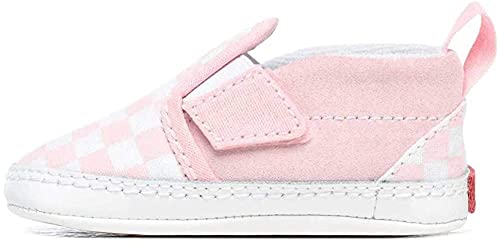 Vans, Infant Slip-On V Crib Sneakers (2, Pink/True White Checkerboard)