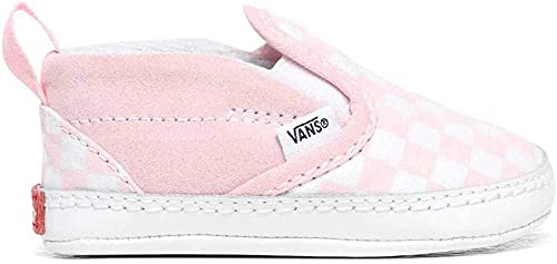 Vans, Infant Slip-On V Crib Sneakers (2, Pink/True White Checkerboard)