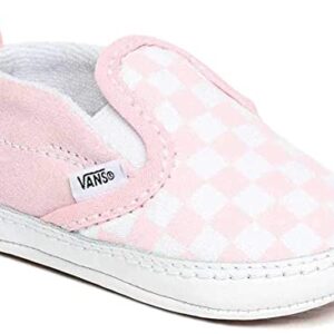 Vans, Infant Slip-On V Crib Sneakers (2, Pink/True White Checkerboard)