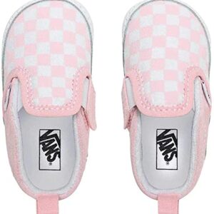 Vans, Infant Slip-On V Crib Sneakers (2, Pink/True White Checkerboard)