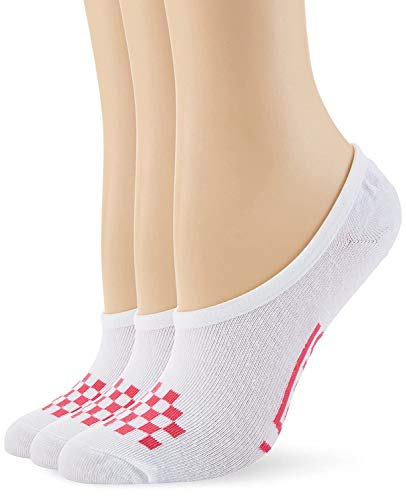 Vans Super No Show Socks - Women's and Girls (White/Pink Check, Womens Shoe Size 7-10)