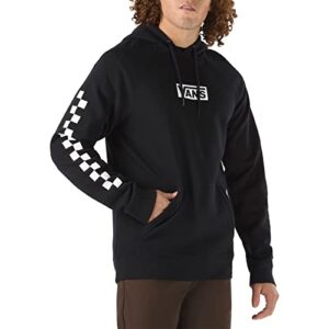 vans men’s standard pullover hoodie, (versa) black/checkerboard, size large