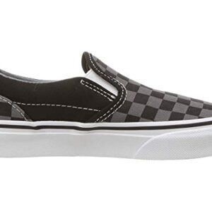 Vans Kids Unisex Classic Slip On, (Checkerboard) Black/Pewter, Size 12 Little Kid