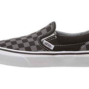 Vans Kids Unisex Classic Slip On, (Checkerboard) Black/Pewter, Size 12 Little Kid