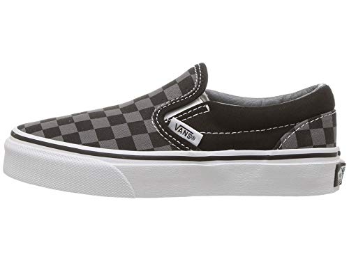 Vans Kids Unisex Classic Slip On, (Checkerboard) Black/Pewter, Size 12 Little Kid