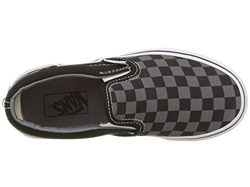 Vans Kids Unisex Classic Slip On, (Checkerboard) Black/Pewter, Size 12 Little Kid