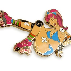 Pinsanity Roller Derby Pin Up Girl Enamel Lapel Pin