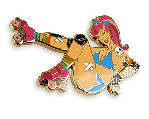 Pinsanity Roller Derby Pin Up Girl Enamel Lapel Pin