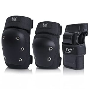 txj sports adult/youth knee pads wrist guards with elbow pads protective gear set for skating roller inline skating derby rollerblading cycling bike scooter