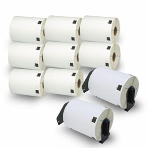 betckey – compatible multi-purpose labels replacement for brother dk-1240 (4″ x 2″), use with brother ql label printers [10 rolls + 2 reusable cartridges]