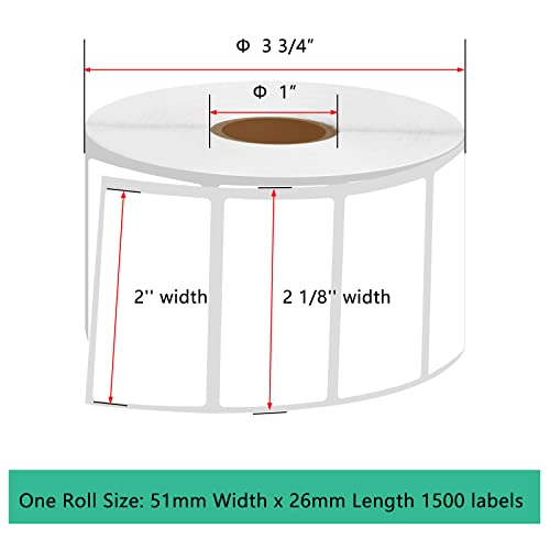 KCMYTONER 5 Rolls Compatible for Brother RDS05U1 2 1 Tapes 2" x 1 1/64" White Die Cut Paper Labels File Folder Labels Use for TD-2020 TD-2120N TD-2130N TD-4000 TD-4100N Printers, 1500 Lables/Roll