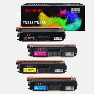 Compatible TN315 TN336 TN331 TN339 Toner Cartridge for Brother MFC-9970CDW MFC-L8850CDW HL-L8350CDW HL-4150CDN MFC-L8600CDW HL-4570CDW Printer - 4PK/BCMY