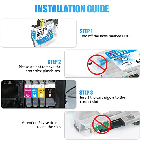 Miss Deer LC3019 XXL Compatible Ink Cartridge(Upgraded Version) Replacement for Brother LC3019 LC3017 XXL LC3017 Work with Brother MFC-J5330DW MFC-J6730DW MFC-J6930DW MFC-J6530DW MFC-J5335DW