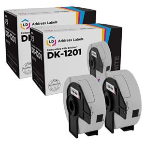 ld compatible address label replacement for brother dk-1201 1.1 in x 3.5 in (400 labels, 2-pack)