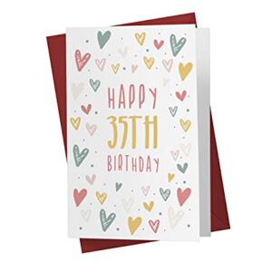 35th Birthday Card for Him Her - 35th Anniversary Card for Dad Mom - 35 Years Old Birthday Card for Brother Sister Friend - Happy 35th Birthday Card for Men Women | Karto – Heart Doodles