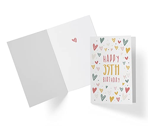 35th Birthday Card for Him Her - 35th Anniversary Card for Dad Mom - 35 Years Old Birthday Card for Brother Sister Friend - Happy 35th Birthday Card for Men Women | Karto – Heart Doodles