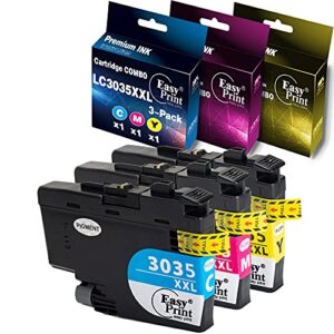 easyprint 3-color set compatible 3035xxl ink cartridges replacement for brother lc3035xxl for mfc-j805dw, mfc-j805dw xl, mfc-j815dw, mfc-j995dw, mfc-j995dw xl, (cyan, magenta, yellow, total 3-pack )