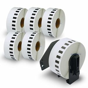 betckey – compatible continuous labels replacement for brother dk-2210 (1.1 in x 100 ft), use with brother ql label printers [6 rolls + 1 reusable cartridge]
