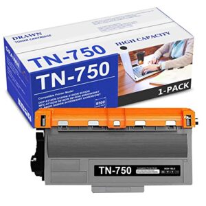 tn750 black high yield toner cartridge (1-pack) – drwn compatible tn-750 toner cartridge replacement for brother dcp-8110dn 8155dn mfc-8710dw 8810dw 8910dw hl-5440d printer