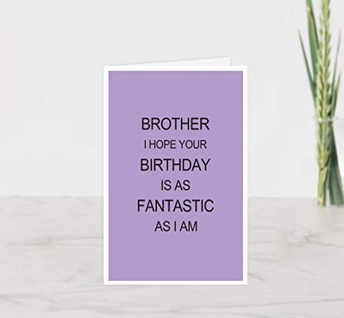 Birthday Card for Brother, Funny Brother Birthday Card, Brother I Hope Your Birthday Is As Fantastic As I Am