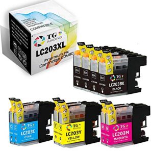 (10-pack, high yield) tg imaging compatible ink cartridge replacement for brother lc201 lc203 ink bundle (4b+2c2y2m) for mfc-j4420dw mfc-j4620dw mfc-j5520dw mfc-j5620dw mfc-j5720dw printer