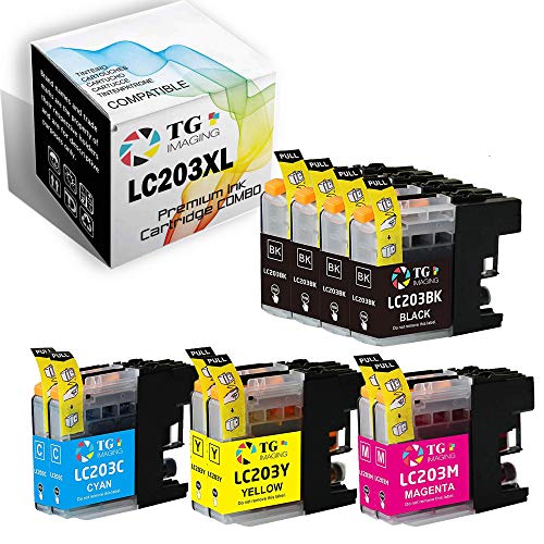 (10-Pack, High Yield) TG imaging Compatible Ink Cartridge Replacement for Brother LC201 LC203 Ink Bundle (4B+2C2Y2M) for MFC-J4420DW MFC-J4620DW MFC-J5520DW MFC-J5620DW MFC-J5720DW Printer