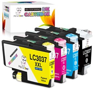 ms deer compatible lc3037 ink cartridges high-yield replacement for brother lc 3037 xxl lc-3037xxl lc3037xxl lc3039 for mfc-j6945dw mfc-j6545dw mfc-j5845dw mfc-j5945dw printer (bk/c/m/y, 4 packs)