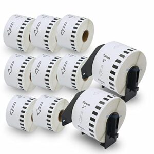 betckey – compatible continuous labels replacement for brother dk-2223 (1.9 in x 100 ft), use with brother ql label printers [10 rolls + 2 reusable cartridges]