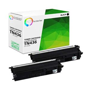 tct premium compatible toner cartridge replacement for brother tn-436 tn436bk black super high yield works with brother hl-l8260cdw l8360cdw, mfc-l8610cdw l8900cdw printers (6,500 pages) – 2 pack