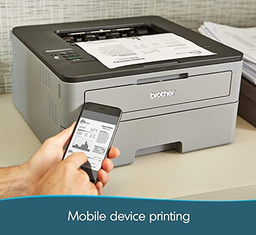 Brother HL-L2350DW Series Compact Wireless Monochrome Laser Printer - Mobile Printing - Auto 2-Sided Printing - Up to 32 Pages/min - Up to 250 Sheet Capacity - Grey & Black - WULIC Printer Cable