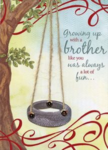 designer greetings tire swing hand crafted: brother premium keepsake valentine’s day card