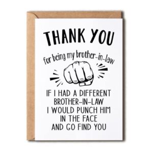 thank you for being my brother-in-law funny card – fathers day for brother dad husband – brother-in-law card – brother-in-law gift card